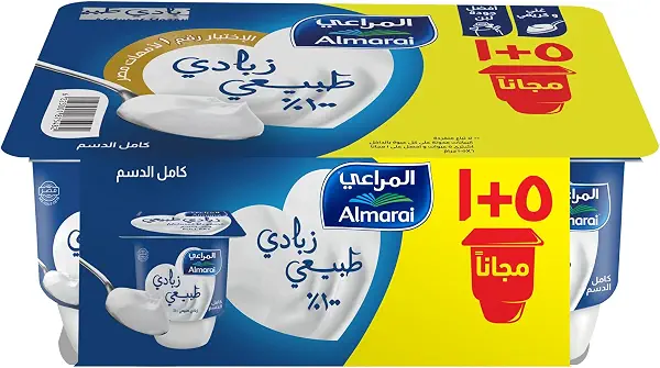 سعر ومواصفات المراعي زبادي طبيعي سادة كامل الدسم 6 × 105 جرام (B0FVV358DY) على Amazon EG