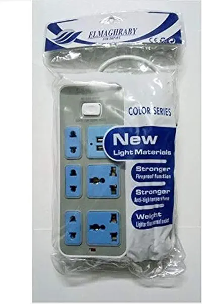 سعر ومواصفات المغربي مشترك كهرباء 2 متر - 5 فتحات - 2 USB DC 220~250V/10A (B091J7R73Q) على Amazon EG