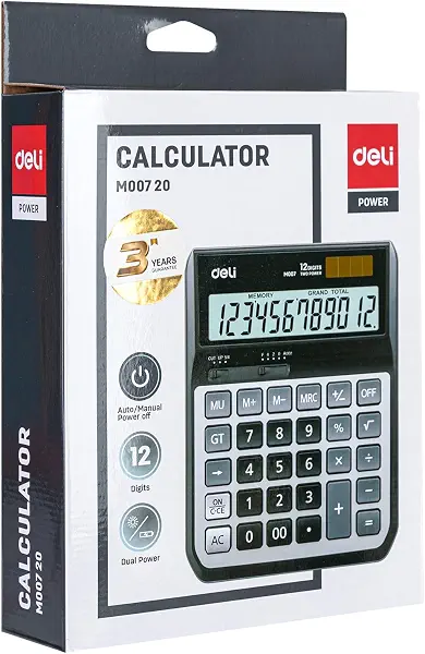سعر ومواصفات آلة حاسبة M007 من ديلي - لون رمادي وأسود (B085XNB52C) على Amazon EG