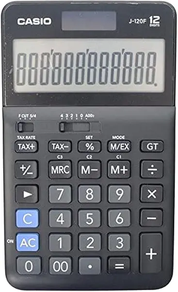 سعر ومواصفات آلة حاسبة ديجيتال للمكتب من كاسيو J-120F-W-DP - اسود (B07RNQFVQR) على Amazon EG