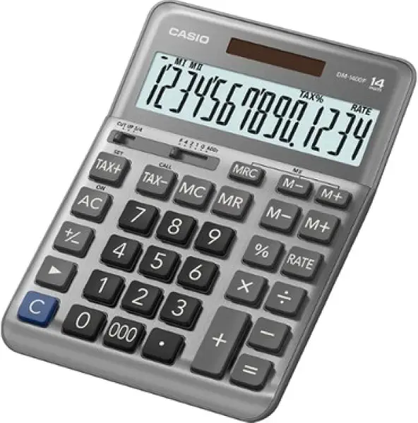 سعر ومواصفات آلة حاسبة ديجيتال للمكتب من كاسيو DM-1400F-W-DP - فضي (B07WBW9VPV) على Amazon EG