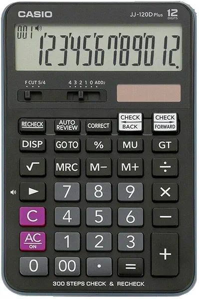 سعر ومواصفات آلة حاسبة مكتبية jj 120dplus بخاصية مراجعة وتصحيح 300 خطوة من كاسيو (B07CV9Y9GL) على Amazon EG