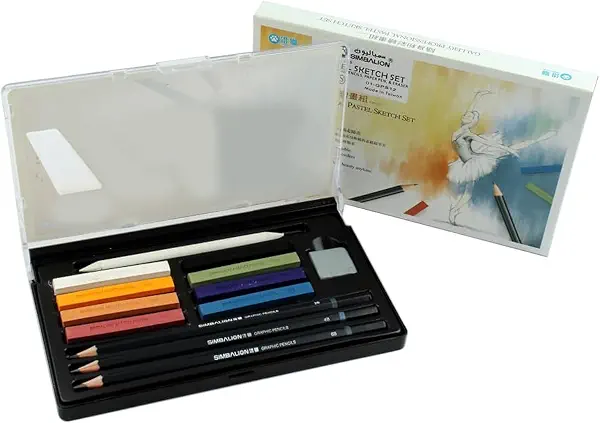 سعر ومواصفات الوان باستيل سوفت من سيمباليون 8 لون + 3 قلم رصاص درجات + قلم تسييح + استيكه موديل 01-GPS12 (B0CB1N9H4Y) على Amazon EG
