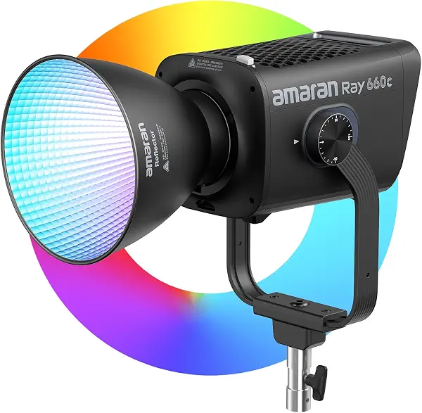 سعر ومواصفات اماران مصباح فيديو LED RGB 660 واط من راي 660 واط، تحكم عبر التطبيق/DMX، 1800-20,000 كلفن 38,500 لوكس/1 متر، ضوء COB محمول للتصوير الفوتوغرافي والاستوديو وتسجيل الفيديو (راي 660c) (B0FQV6FNHH) على Amazon EG