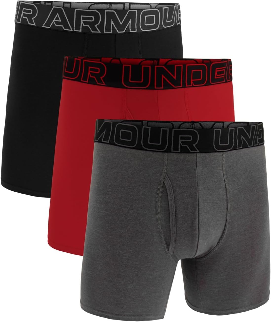 سعر ومواصفات اندر ارمور Under Armour Mens UA PERFORMANCE COTTON - SOLID 6 IN 3PK Boxer Briefs (pack of 3) (B0CBKXYHCM) على Amazon EG
