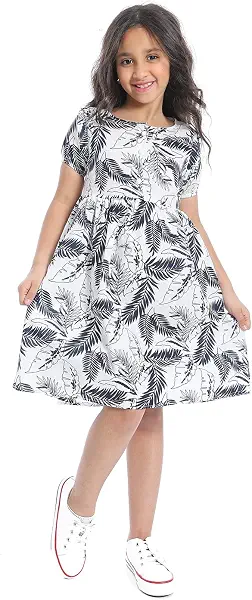 سعر ومواصفات اندورا Andora girls Short Spaghetti Sleeves Self Pattern Casual Dress (pack of 1) (B0F48ZDG3Y) على Amazon EG