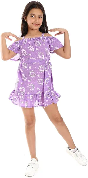 سعر ومواصفات اندورا Andora girls Slip On Cold Shoulder-35S23G30321 Dress (pack of 1) (B0C85PCCSB) على Amazon EG