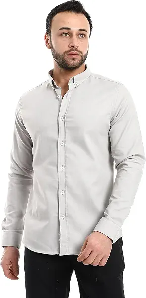 سعر ومواصفات اندورا Andora mens Full Buttons Down Plain Shirt - Light Grey Shirt (pack of 1) (B09FPRZ7GY) على Amazon EG