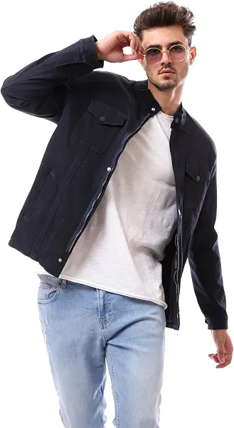 سعر ومواصفات اندورا Andora Mens Gabardin Buttoned Mandarin Collar Jacket (B0CHFMP738) على Amazon EG