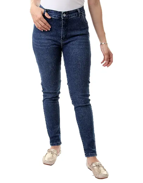 سعر ومواصفات اندورا Andora Womens Cotton High-Waist Slim-Fit Denim Jeans (pack of 1) (B096L7Z3FY) على Amazon EG