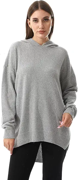 سعر ومواصفات اندورا Andora womens High-Low Knitted Hoodie Pullover Sweater (pack of 1) (B0BCZ2MM76) على Amazon EG
