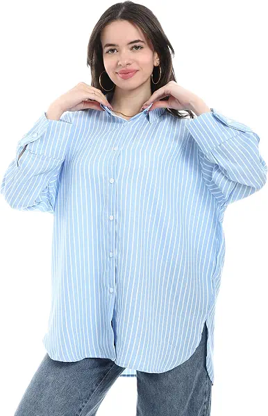 سعر ومواصفات اندورا بلوزة مخططة بقصة عادية للنساء من اندورا (عبوة من قطعة واحدة) (B0GYT82VKM) على Amazon EG