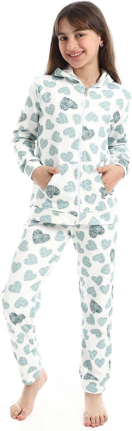 سعر ومواصفات اندورا Andora Girls Zipper Closure Self Patterned Pajama Set (pack of 1) (B0GQ58TPGF) على Amazon EG