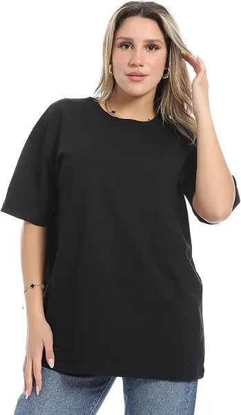 سعر ومواصفات اندورا تيشرت بتصميم غربي سادة سهل الارتداء بمقاس كبير للنساء من اندورا (B0DCSVZ7SF) على Amazon EG