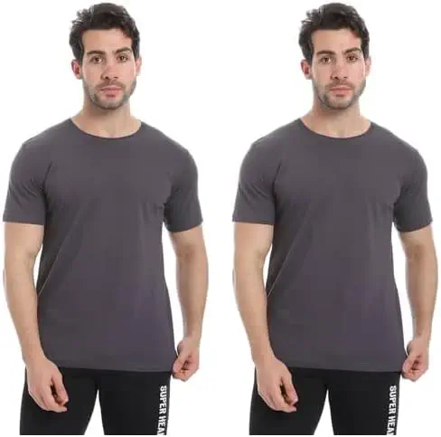 سعر ومواصفات اندورا تيشرت نصف كم بنمط سادة - رمادي غامق-L (عبوة من قطعتين) (B0FHNR39WB) على Amazon EG