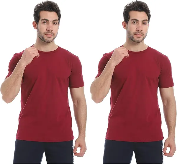 سعر ومواصفات اندورا تيشرت نصف كم بنمط سادة - احمر غامق-2XL (عبوة من قطعتين) (B0FHPCKQG4) على Amazon EG