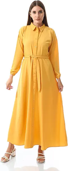 سعر ومواصفات اندورا فستان بنمط ذاتي مع حزام - مسطردة - مقاس L للنساء (B0DB6571FL) على Amazon EG