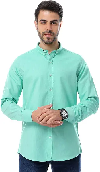 سعر ومواصفات اندورا قميص أساسي كاجوال سادة بأزرار للرجال من اندورا (B096L8LS8S) على Amazon EG