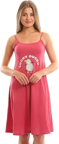 سعر ومواصفات اندورا قميص نوم برقبة مربعة مطبوع عليه "Lucky Ducky" - بطيخ_2XL (B0H5CPF5CF) على Amazon EG