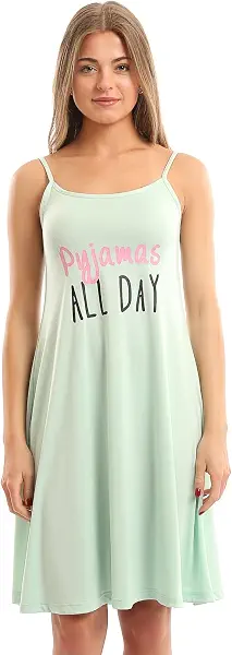 سعر ومواصفات اندورا قميص نوم قطن مطبوع بعبارة "Pejamas All Day" - اخضر باستيل_3XL (B0H5CL518W) على Amazon EG