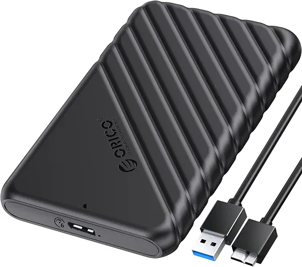 سعر ومواصفات اوريكو حاوية قرص صلب خارجي 2.5 انش USB 3.0 الى ساتا III لـ 7 ملم و9.5 ملم ساتا HDD SSD بدون ادوات [يدعم يو ايه اس بي] اسود (25PW1-U3) (B0B936SLST) على Amazon EG