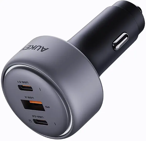 سعر ومواصفات اوكي شاحن سيارة 100 واط، شحن سريع USB C مزدوج لـ 12 سيارة 24 فولت، متين (B0H6M22QJM) على Amazon EG