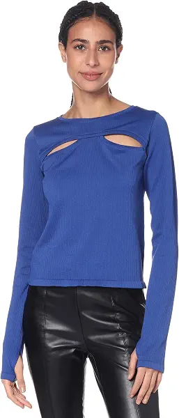 سعر ومواصفات ايه اس تي كيه ASTK Womens Seamless Top Long Sleeves With Cutouts T-Shirt (B0CG9X43KB) على Amazon EG