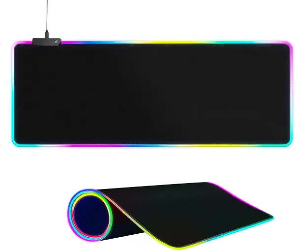 سعر ومواصفات بادة ماوس كبيرة للالعاب باضاءة RGB و15 نمط للاضاءة تحكم باللمس ناعمة للكيبورد بحواف مخيطة متينة وقاعدة مطاطية 31.5 × 11.8 بوصة من فل باد متعدد الألوان (B09M3R13NQ) على Amazon EG