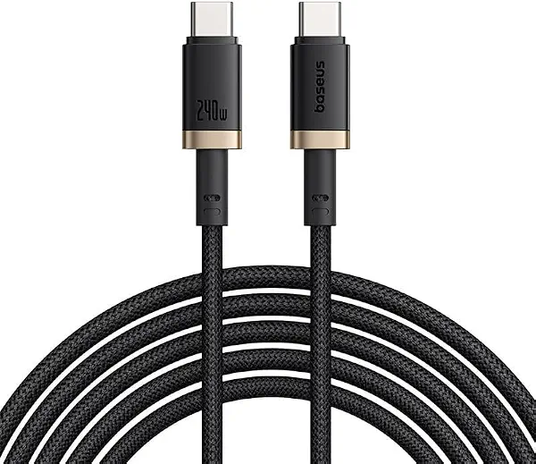 سعر ومواصفات باسيوس كابل بيانات للشحن السريع USB-C الى USB-C بقدرة 240 واط وطول 1 متر من دورا - ذهبي واسود (B0FGQ8S4LS) على Amazon EG
