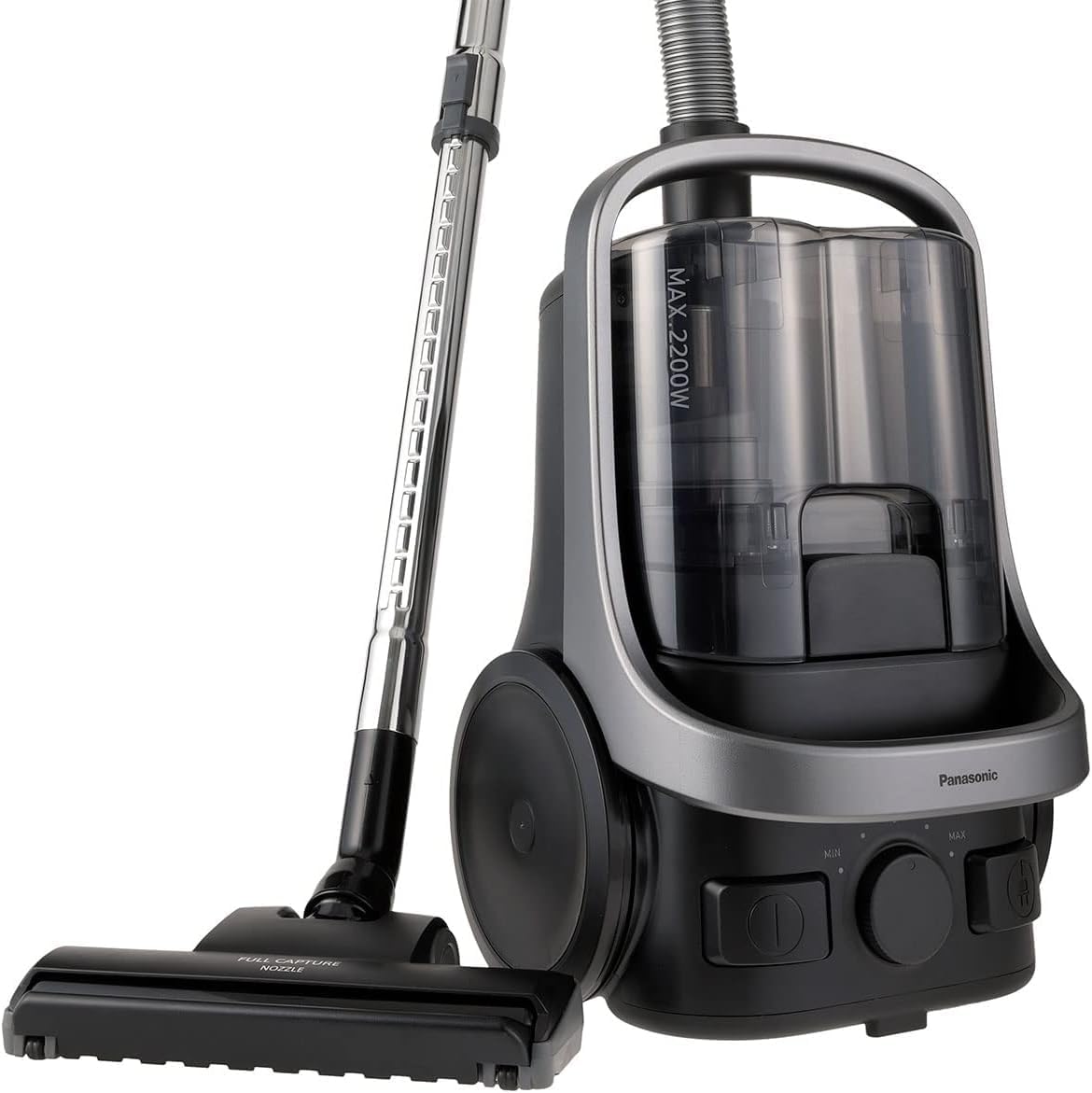 سعر ومواصفات باناسونيك مكنسة كهربائية بدون كيس MC-CL609HE47 بقدرة 2200 واط، فلتر قابل للغسل وصندوق غبار سهل الحمل بمقبض مزدوج للتحكم في الطاقة وفوهة التقاط كاملة وفرشاة مرنة للغبار - MC-CL609، أسود (B0CH93TKSS) على Amazon EG