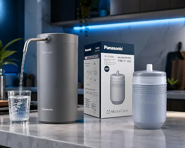 سعر ومواصفات باناسونيك منقي مياه TK-CS200H مع خرطوشة بديلة TK-CS200C (B0H722SW37) على Amazon EG