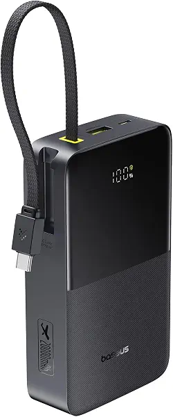 سعر ومواصفات باور بانك بشاشة رقمية من OS-باسيوس EnerFill FC51 Bipow2 Pro مع كابل مدمج 20000 مللي امبير في الساعة 22.5 واط، اسود كوزميك (B0FJ8TZ4X6) على Amazon EG