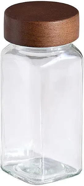 سعر ومواصفات برطمان توابل زجاجي مربع بغطاء خشبي داكن - MCA-12 (B0H3L4H11N) على Amazon EG