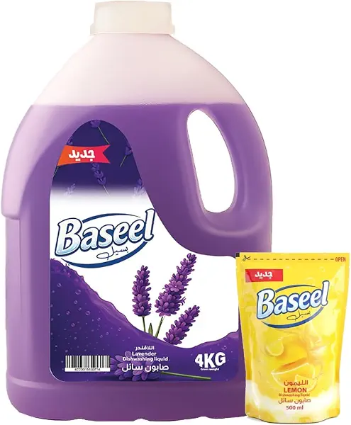 سعر ومواصفات بسيل صابون غسيل صحون اللافندر 4 لتر +500مل (B0FX364N46) على Amazon EG