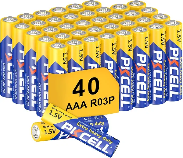 سعر ومواصفات بطاريات AAA R03P من كربون والزنك استهلاك مرة واحدة 1.5 فولت لجهاز التحكم والهواتف والألعاب من بي كي سيل، 40 قطعة (B0CT39P78N) على Amazon EG