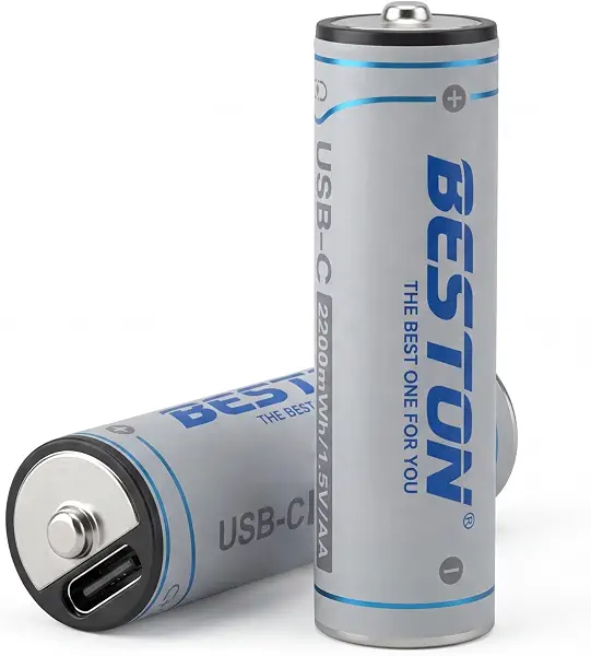 سعر ومواصفات بطاريات BESTON AA USB-C قابلة لإعادة الشحن 2200mWh 1.5V (B0GSZWMRH9) على Amazon EG