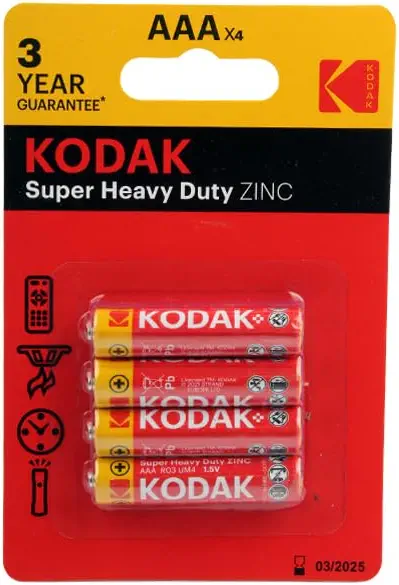 سعر ومواصفات بطاريه ريموت زنك من كوداك كارت 4 قطعه موديل R03UM4 AAA (B0FD8RMMK4) على Amazon EG