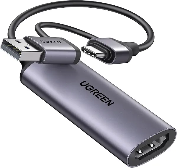 سعر ومواصفات بطاقة تسجيل فيديو 4K HDMI الى USB A/USB C، بطاقة التقاط العاب للبث المباشر، مدخل 4K و1080P عند 60 هرتز، متوافقة مع ايفون 17، PS5/PS4/XBOX/سويتش، كاميرا، لابتوب، ايباد، الجوال من يوجرين (B0CFQ2BMPZ) على Amazon EG