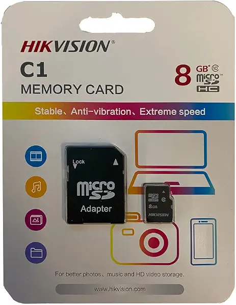 سعر ومواصفات بطاقة ذاكرة Micro SD اتش سي 8 جيجا من هايكفيجين ام اس دي، سلسلة C1 مع محول 23 ميجابايت/ثانية 10 ميجابايت/ثانية الفئة 10 (B07FXTB4KV) على Amazon EG
