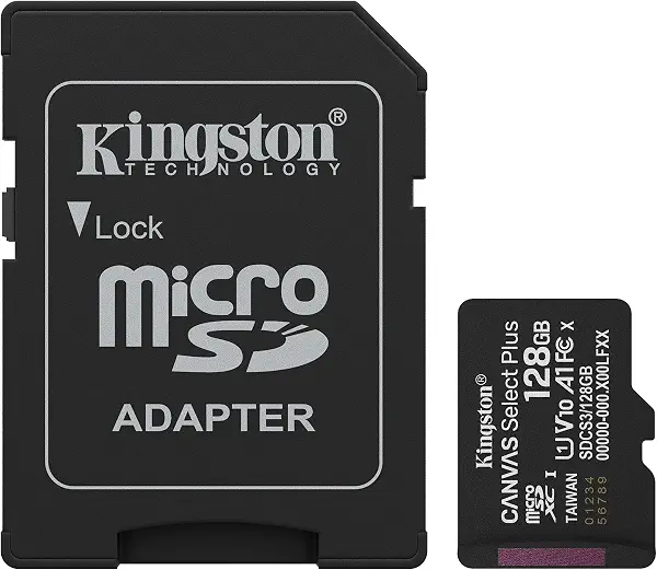سعر ومواصفات بطاقة ذاكرة كانفاس سيليكت بلس microSD من كينجستون 128GB microSDXC الجيل الثالث 150 ميجابايت/ثانية بطاقة ايه 1 + محول - SDCS3/128GB (B0FCZTYSN6) على Amazon EG