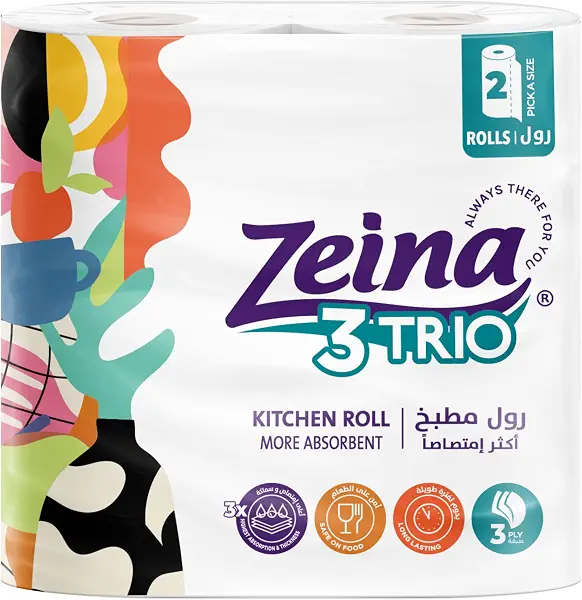 سعر ومواصفات بكرة مناديل مطبخ تريو من زينة - 2 رول (B091NYD6BF) على Amazon EG