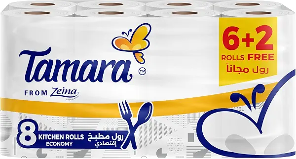 سعر ومواصفات بكرة ورق مطبخ من تمارا، مجموعة من 8 قطع (B0FMXW3T8Z) على Amazon EG