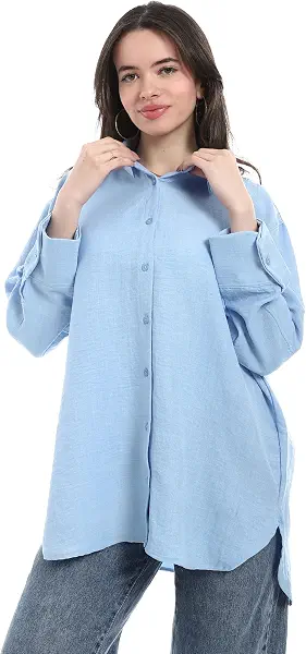 سعر ومواصفات بلوزة بأكمام طويلة وياقة مطوية لأسفل للنساء من اندورا (عبوة من 1 قطعة) (B0GYT6TNVP) على Amazon EG