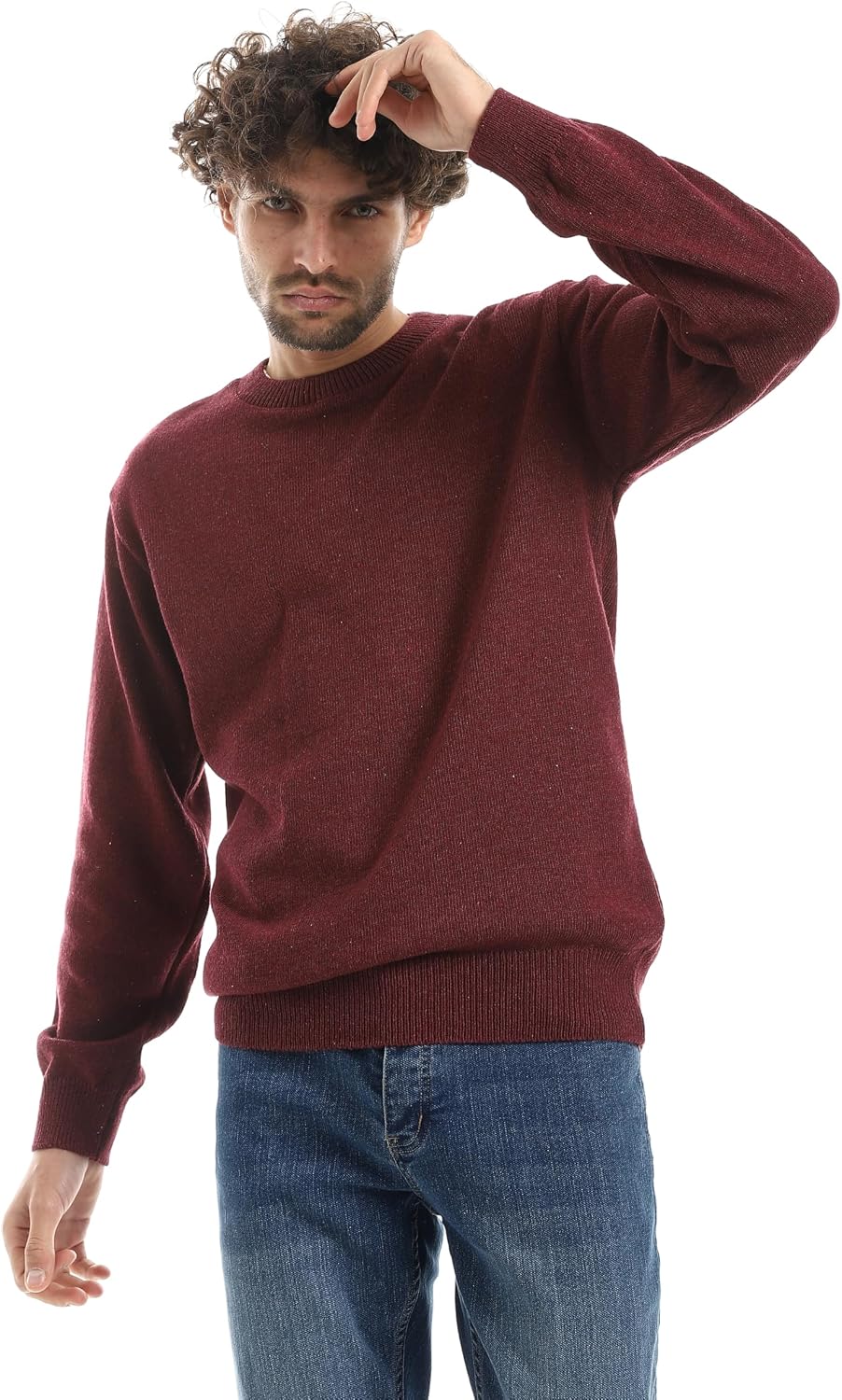 سعر ومواصفات اندورا Andora Mens Plain Pattern Round Collar Pullover Sweater (pack of 1) (B0GPL652LY) على Amazon EG