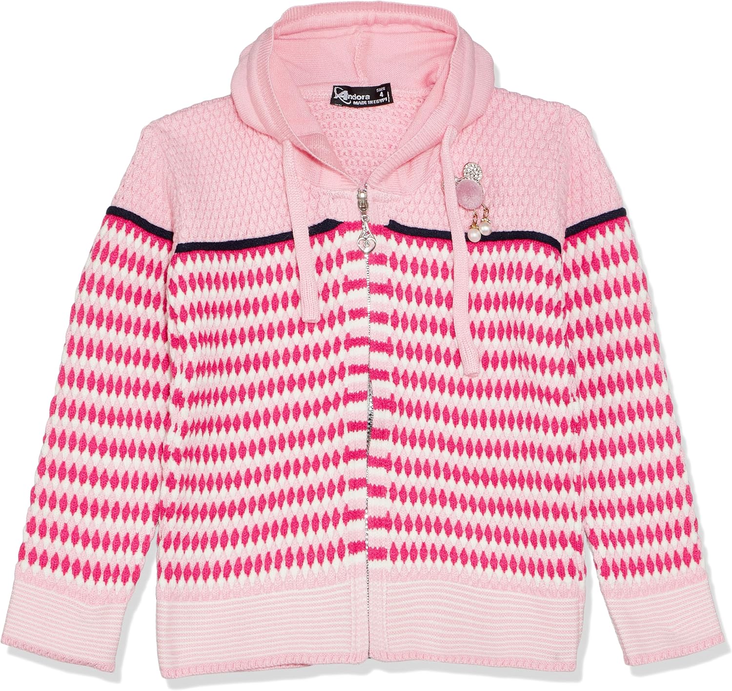 سعر ومواصفات اندورا Andora girls Hooded Neck Long Sleeve Knitted Sweater Pullover Sweater (pack of 1) (B0DKJTMN5L) على Amazon EG