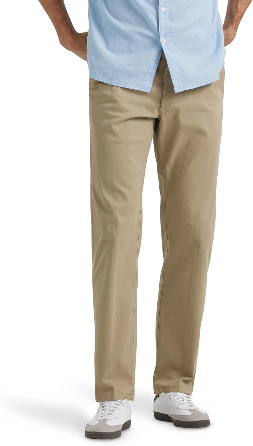 سعر ومواصفات بنطلون Lee Men's Extreme Comfort Khaki مستقيم ذو ملاءمة مثالية، كاكي أصلي، 34W x 34L (B00QNAL9Q0) على Amazon EG