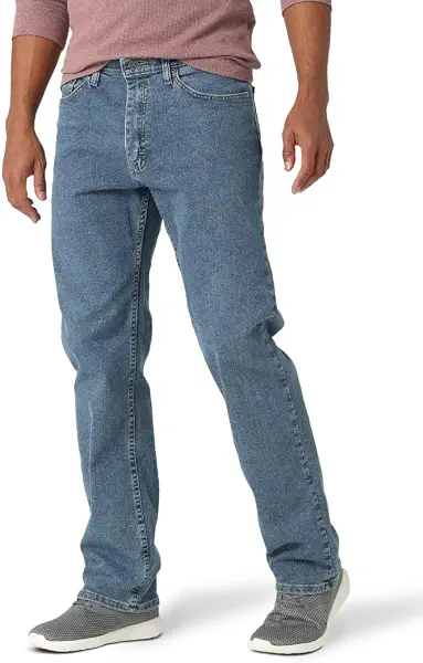 سعر ومواصفات بنطلون جينز رجالي مريح من Wrangler Authentics مقاس مريح من أجل خصر مرن، بلون حجري، 42W x 34L (B07HNVV8PV) على Amazon EG