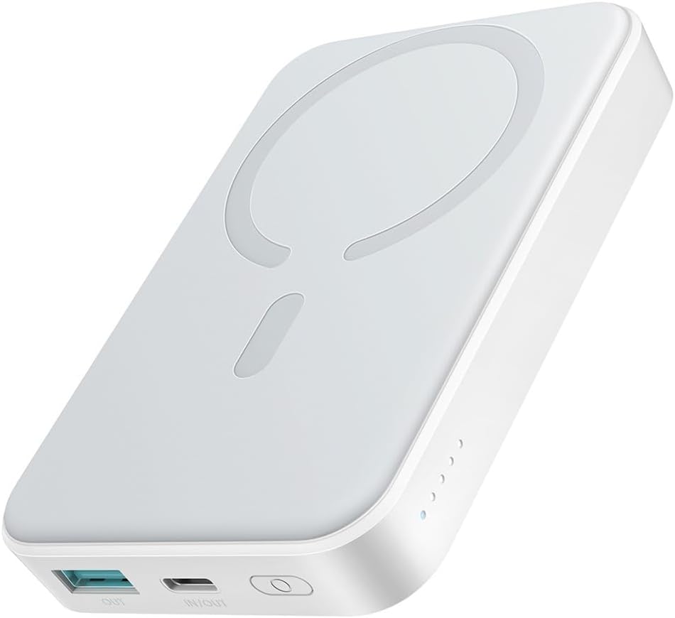 سعر ومواصفات بنك طاقة Joyroom JR-W020 بقدرة 20 واط وسعة 10000 مللي أمبير (يدعم MagSafe) + كابل USB-A إلى USB-C بطول 0.25 متر - لون أبيض | ضمان لمدة 12 شهراً (B0976FVGWV) على Amazon EG