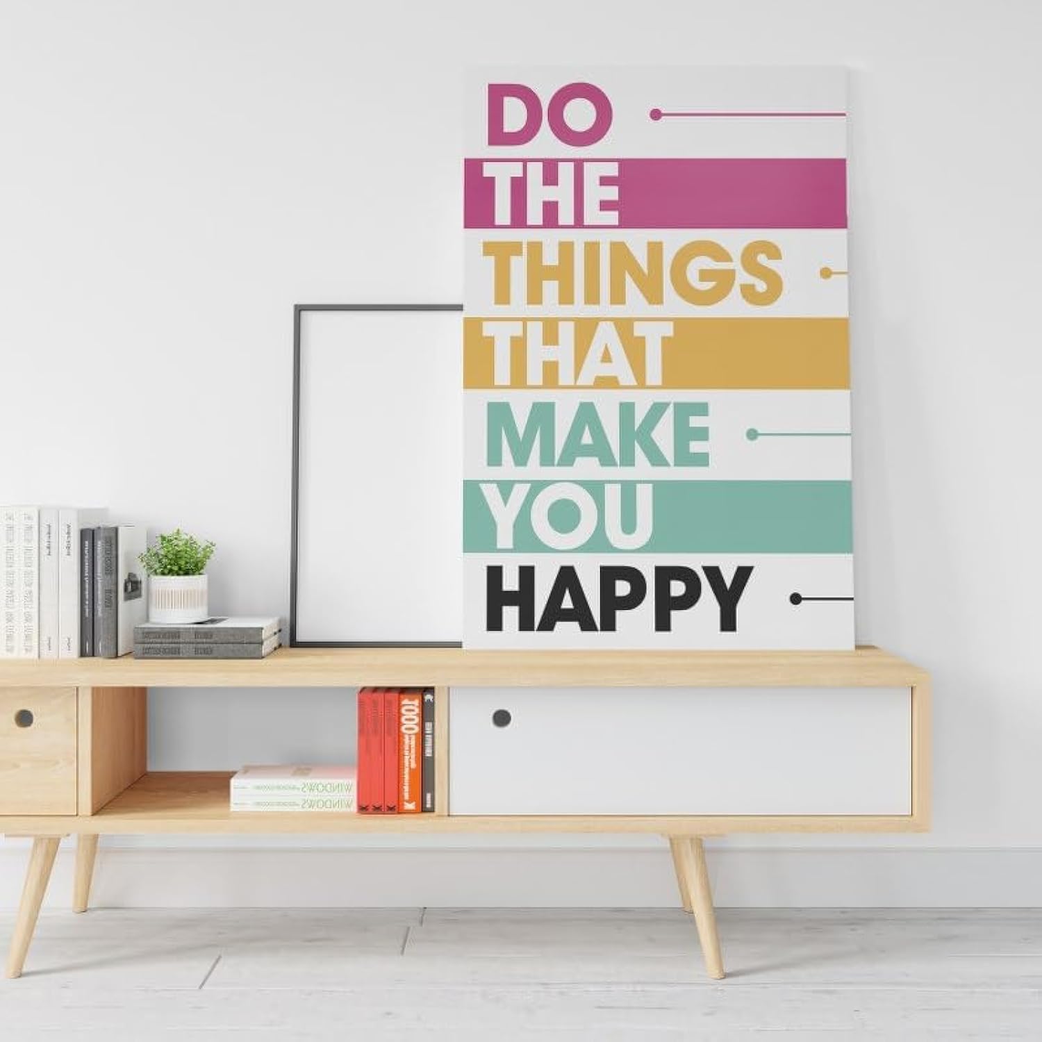 سعر ومواصفات بوستر فني مطبوع على القماش للحائط بعبارة «Do the things that make you happy» مقاس 1.2 متر × 80 سم من هوم جاليري (B0CSWJNM2F) على Amazon EG