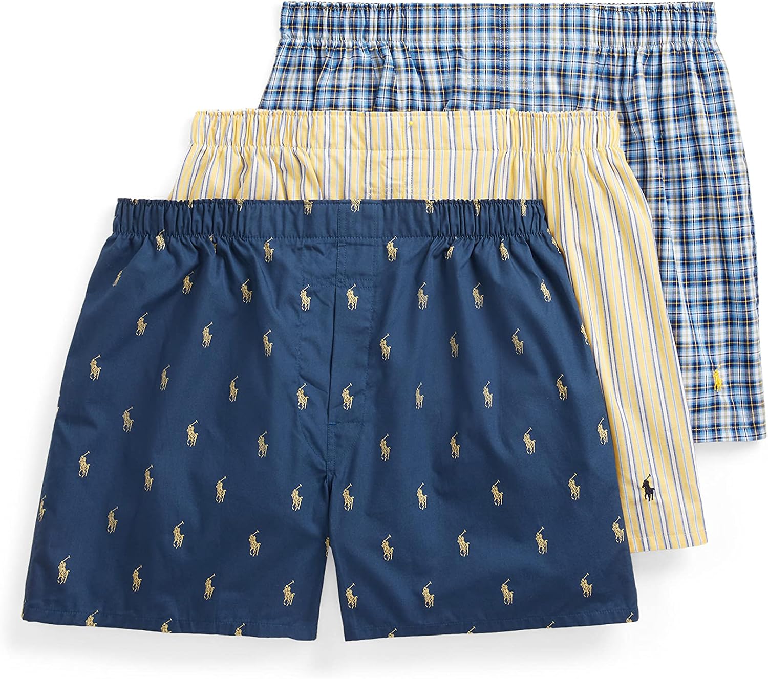 سعر ومواصفات بوكسر رجالي من Polo Ralph Lauren مصنوع من 3 قطع كلاسيكي ومنسوج, أزرق/وردي/كحلي منقط, M (B07GQX89HS) على Amazon EG